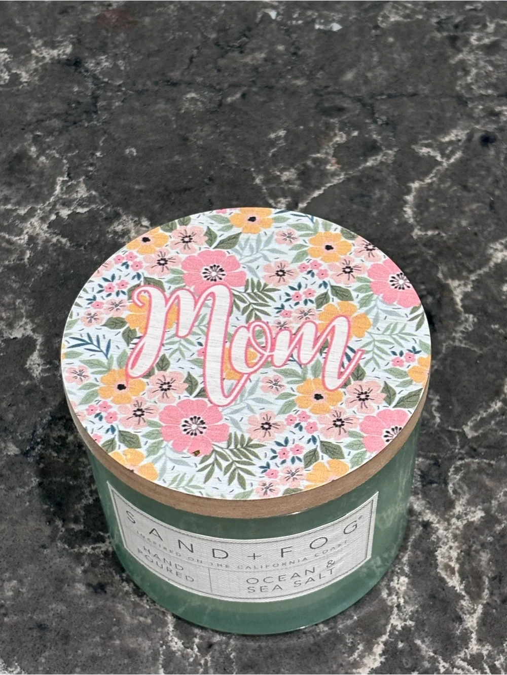 ❗️Sand + Fog Ocean & Sea Salt Scented Candle - Mom Floral Lid Mother’s Day!